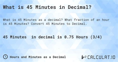 What Fraction Is 45 Minutes Of An Hour