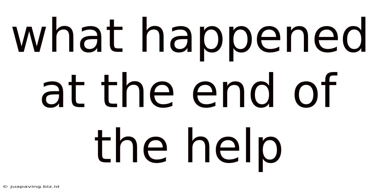 What Happened At The End Of The Help