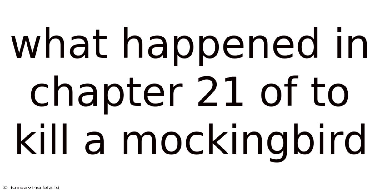 What Happened In Chapter 21 Of To Kill A Mockingbird