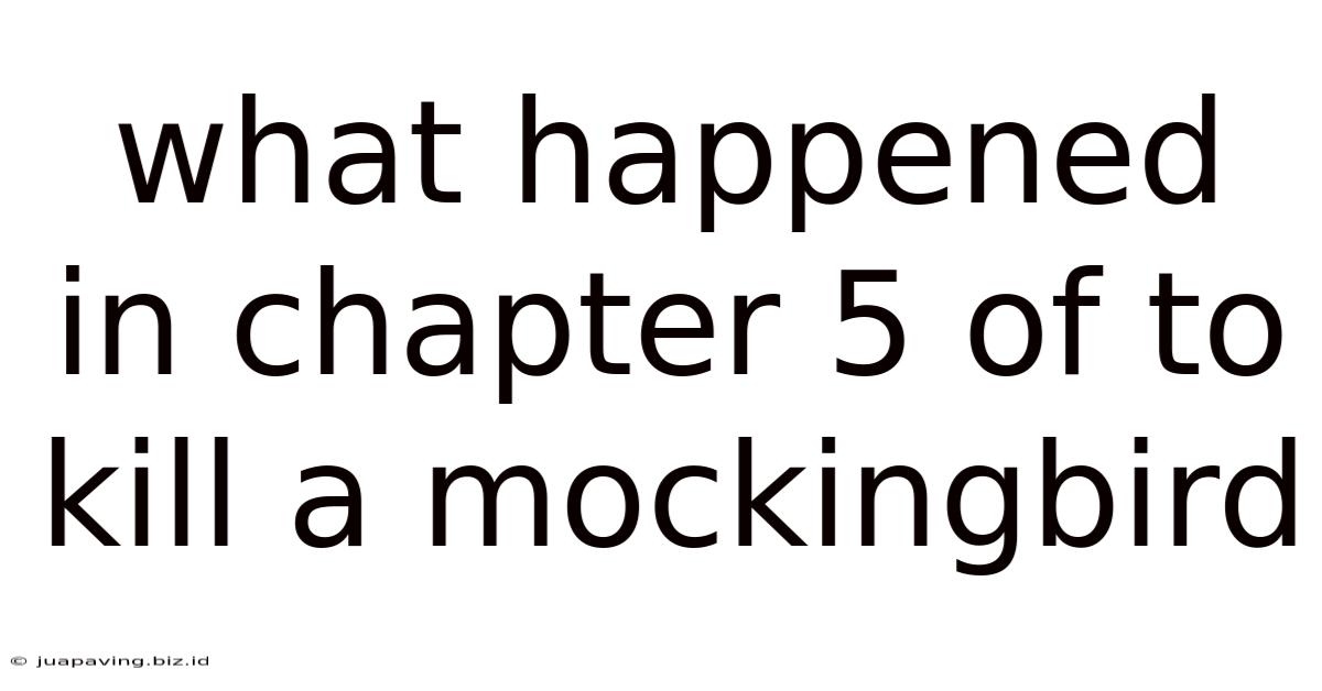 What Happened In Chapter 5 Of To Kill A Mockingbird