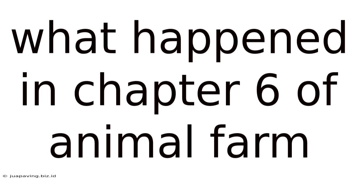 What Happened In Chapter 6 Of Animal Farm