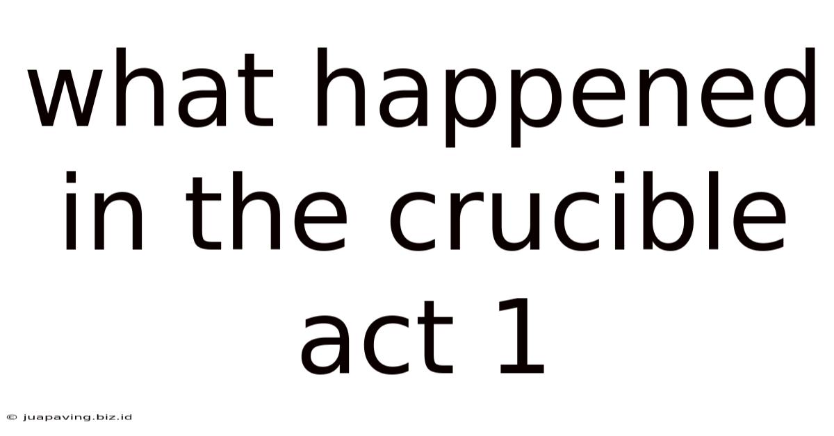 What Happened In The Crucible Act 1
