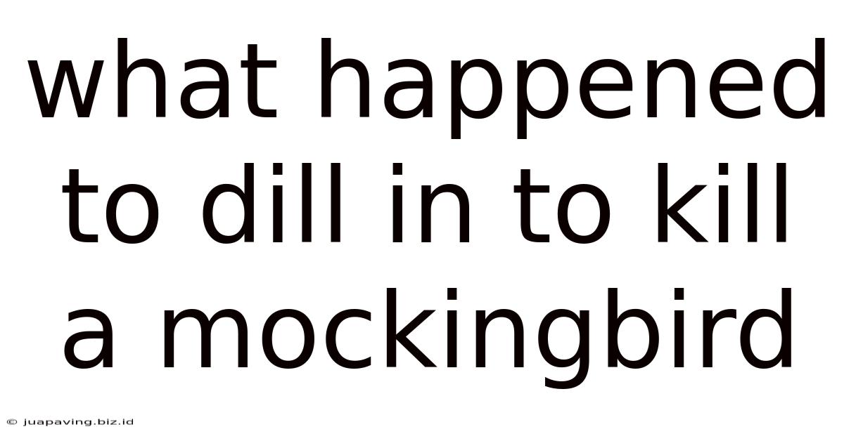 What Happened To Dill In To Kill A Mockingbird