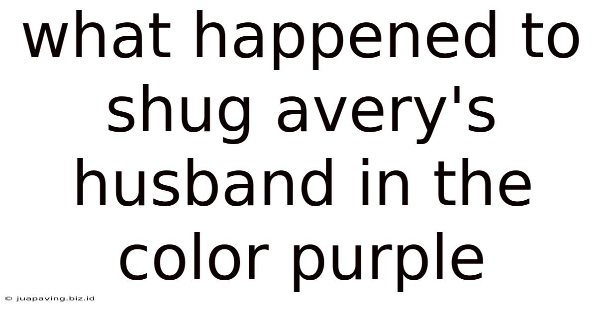 What Happened To Shug Avery's Husband In The Color Purple