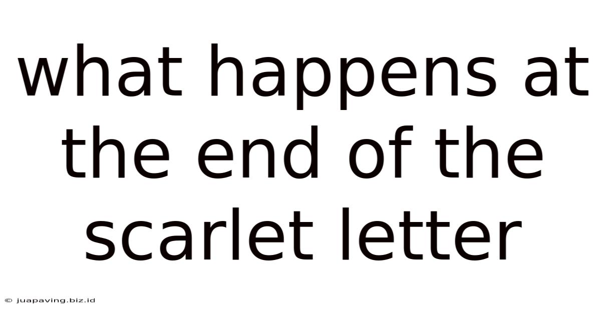 What Happens At The End Of The Scarlet Letter