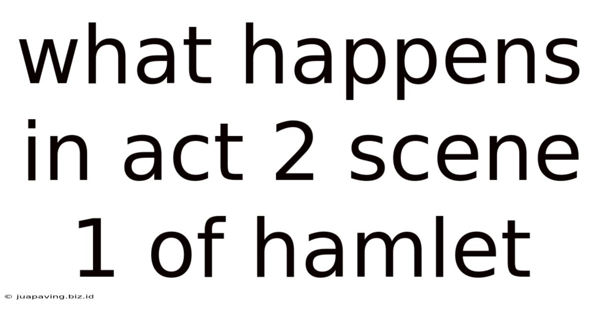 What Happens In Act 2 Scene 1 Of Hamlet