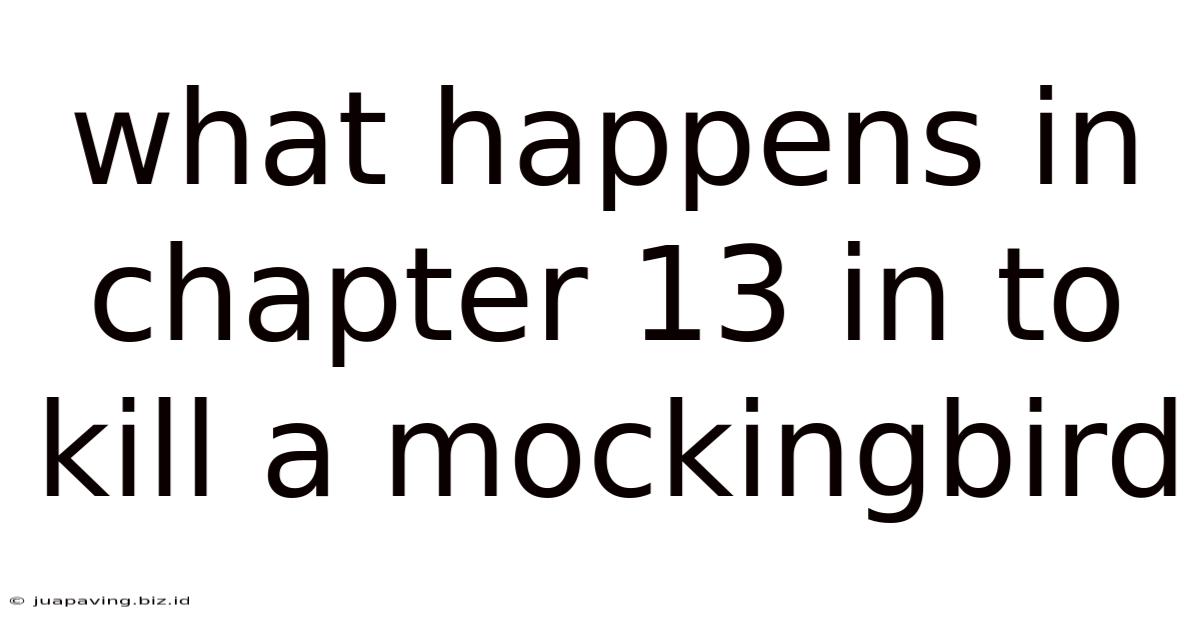 What Happens In Chapter 13 In To Kill A Mockingbird