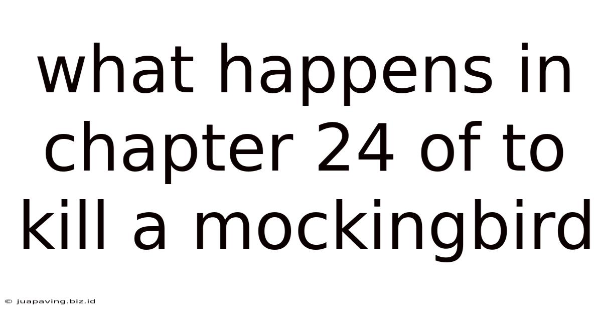 What Happens In Chapter 24 Of To Kill A Mockingbird