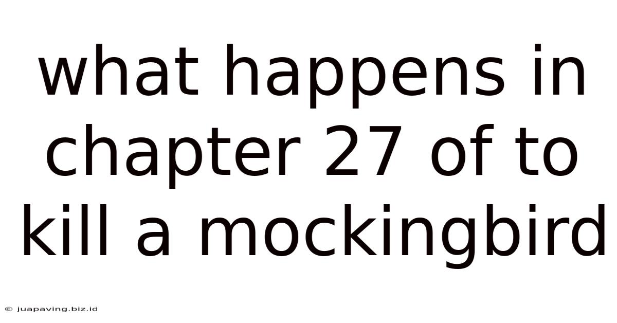 What Happens In Chapter 27 Of To Kill A Mockingbird