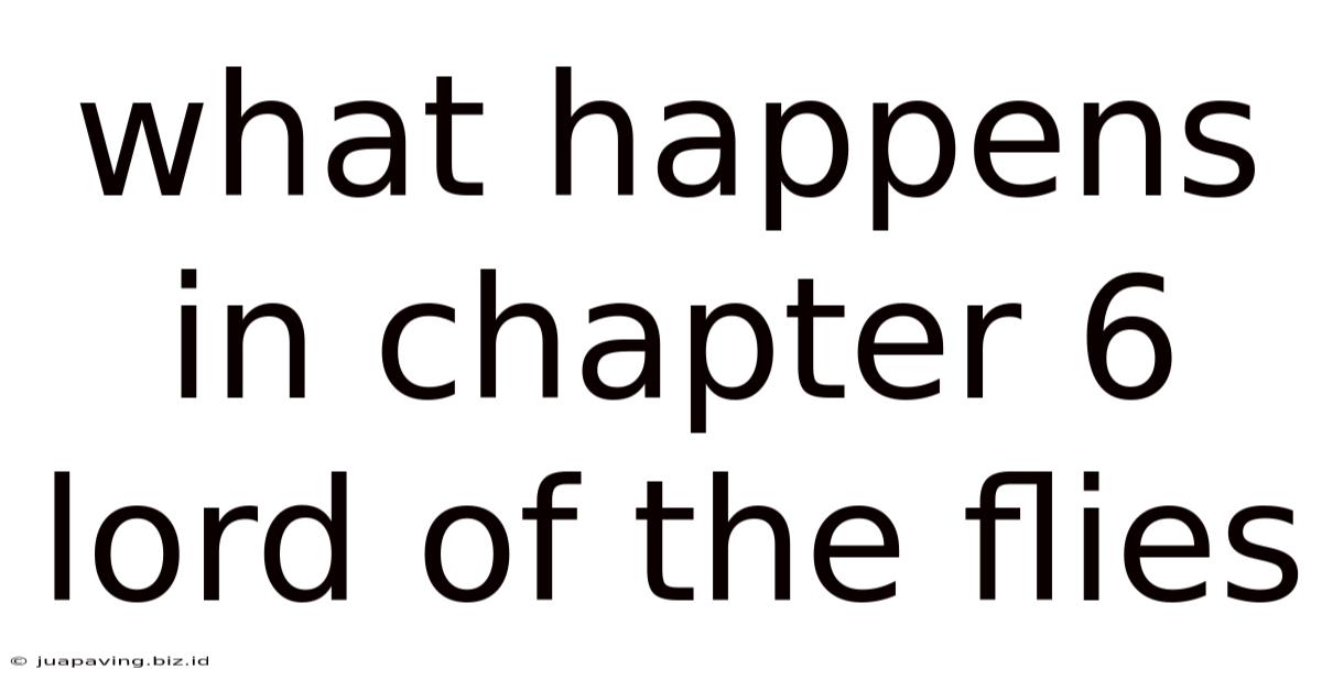 What Happens In Chapter 6 Lord Of The Flies