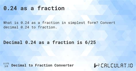 What Is 0.24 As A Fraction