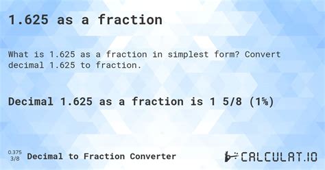 What Is 1.625 As A Fraction