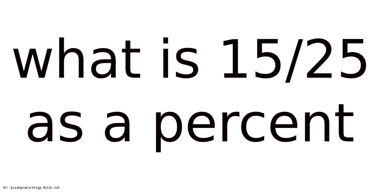 What Is 15/25 As A Percent