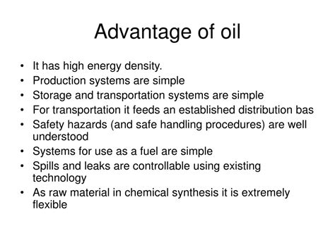 What Is A Advantage Of Oil