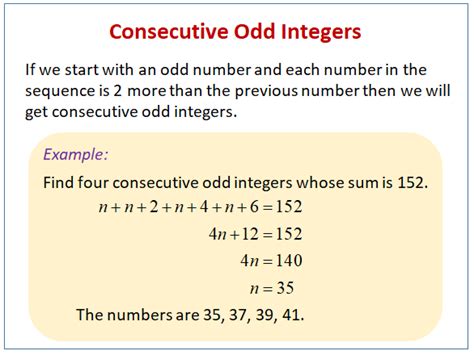 What Is A Consecutive Odd Integer