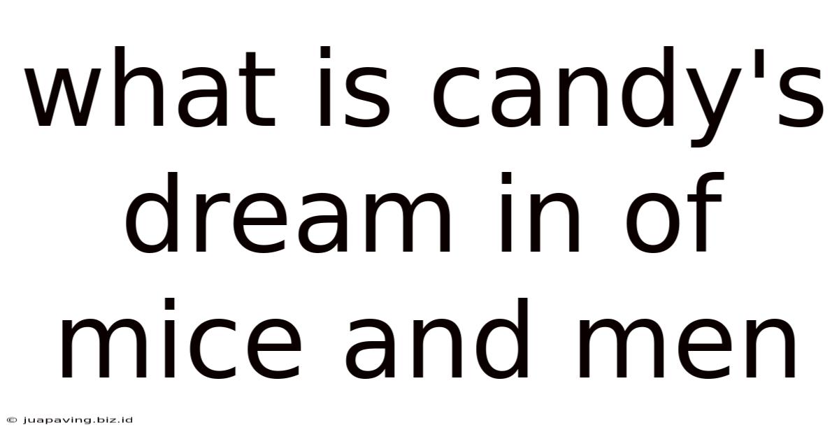 What Is Candy's Dream In Of Mice And Men