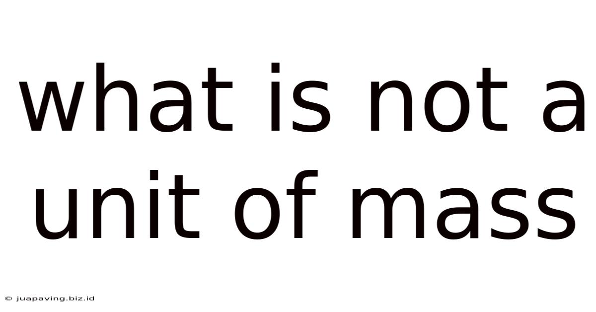 What Is Not A Unit Of Mass