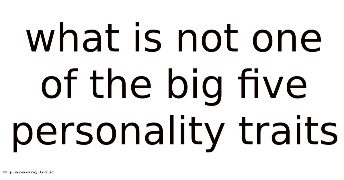 What Is Not One Of The Big Five Personality Traits