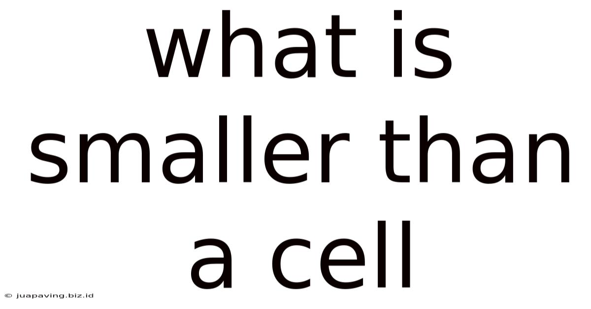 What Is Smaller Than A Cell