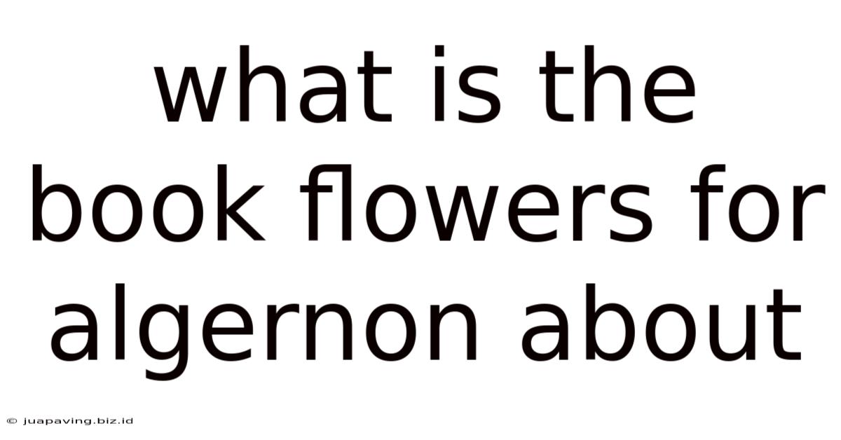 What Is The Book Flowers For Algernon About