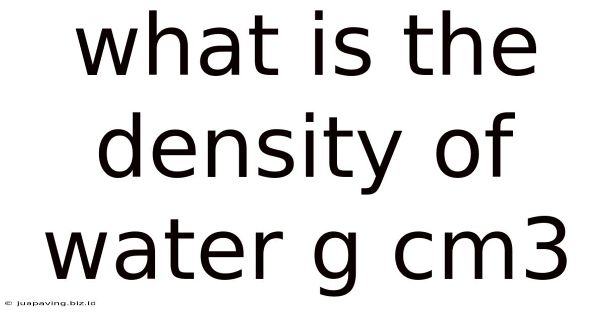 What Is The Density Of Water G Cm3