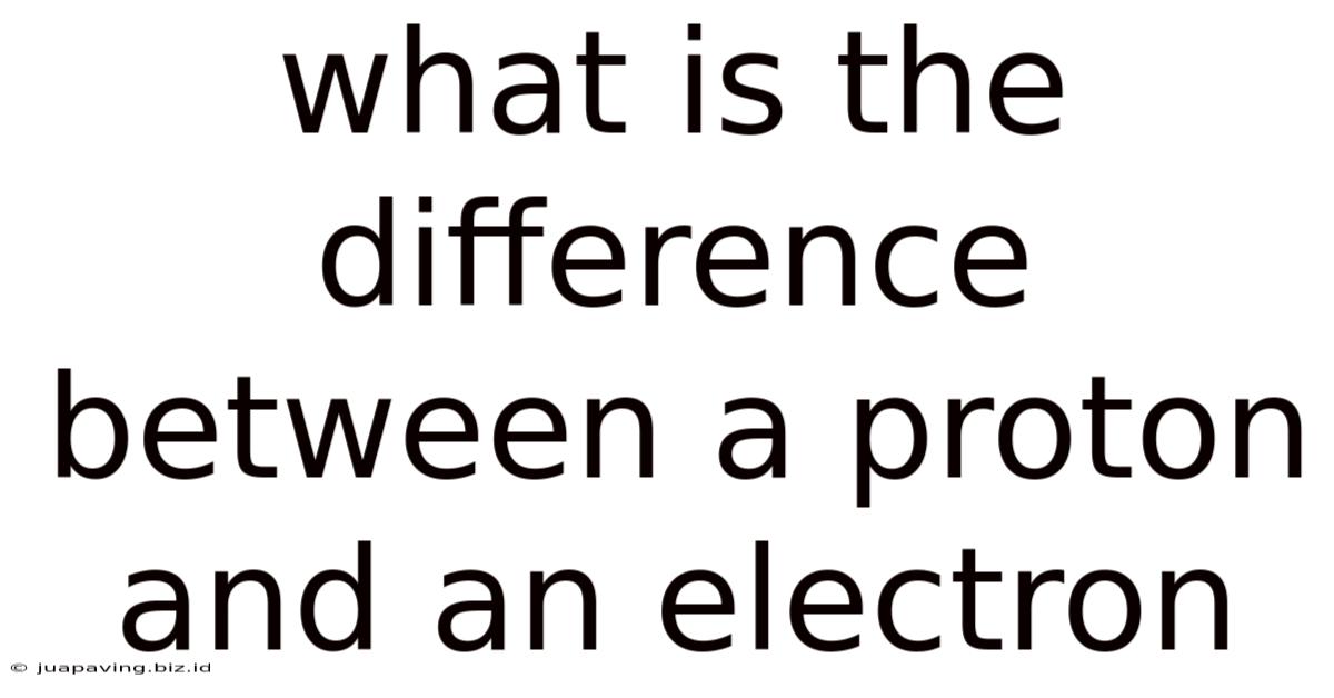 What Is The Difference Between A Proton And An Electron