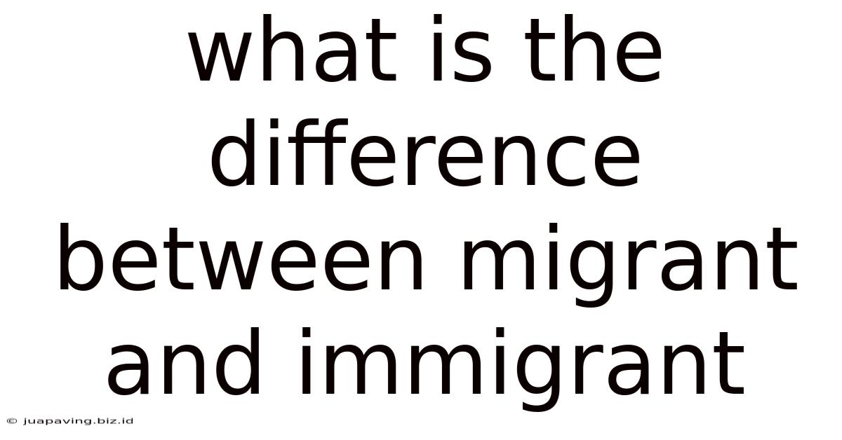 What Is The Difference Between Migrant And Immigrant