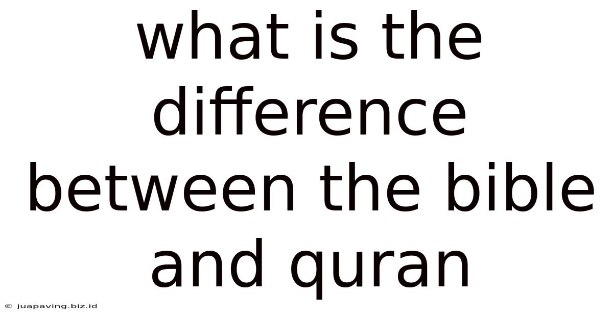What Is The Difference Between The Bible And Quran