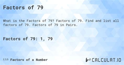 What Is The Factor Of 79