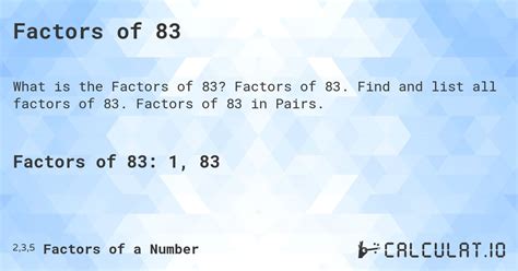 What Is The Factor Of 83