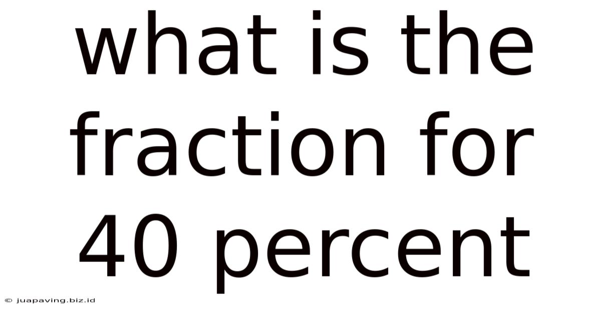What Is The Fraction For 40 Percent