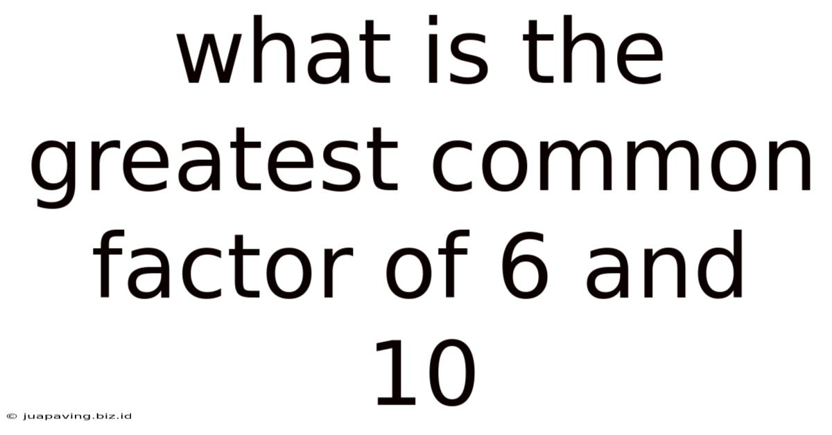 What Is The Greatest Common Factor Of 6 And 10