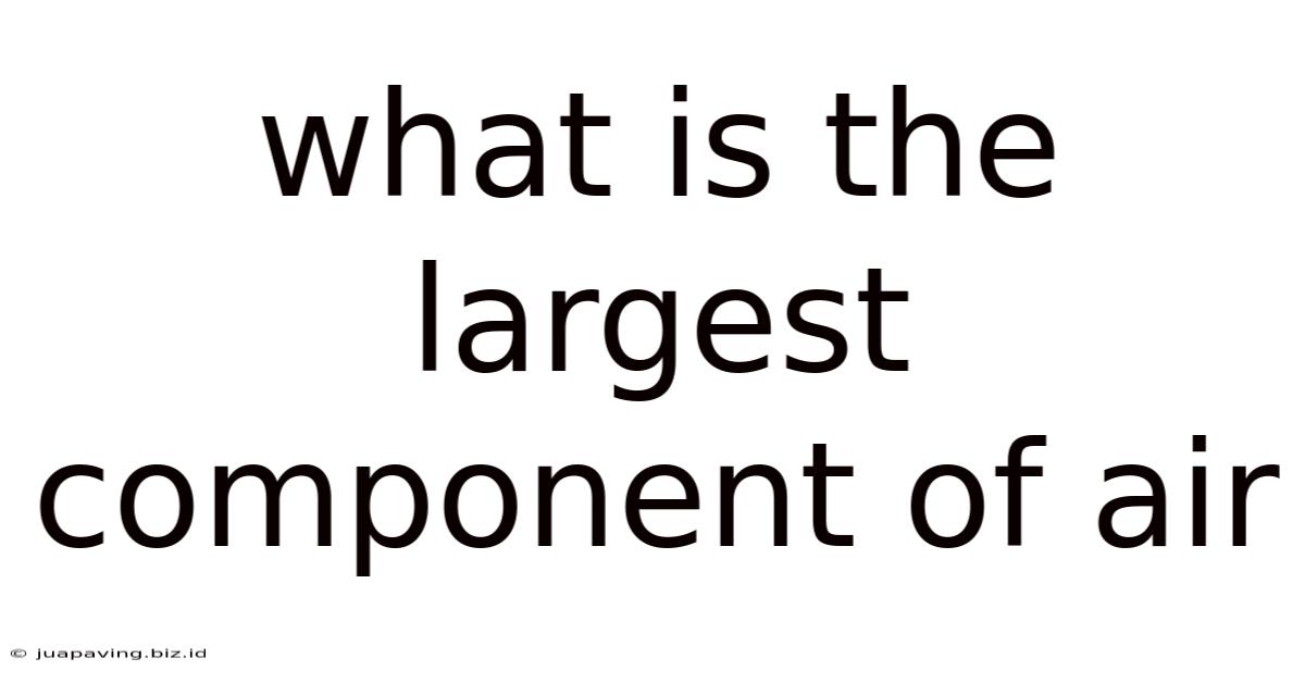 What Is The Largest Component Of Air