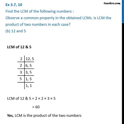 What Is The Lcm Of 12 And 5