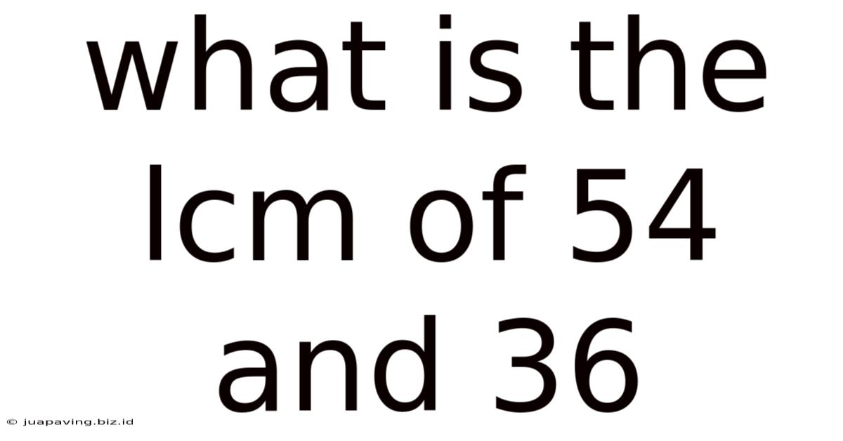 What Is The Lcm Of 54 And 36