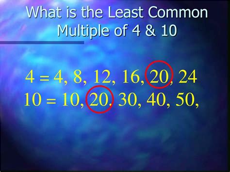 What Is The Least Common Multiple Of 4 And 10