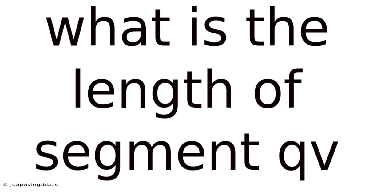 What Is The Length Of Segment Qv