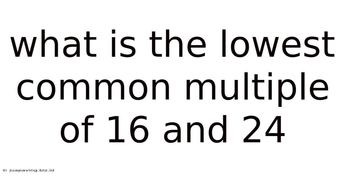 What Is The Lowest Common Multiple Of 16 And 24