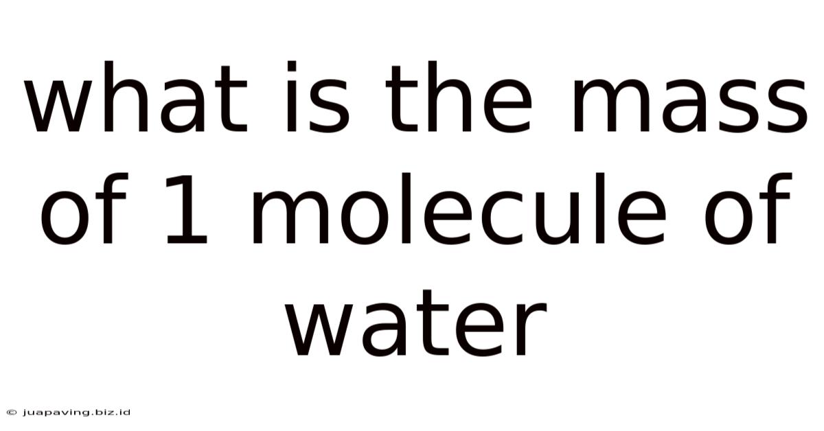 What Is The Mass Of 1 Molecule Of Water