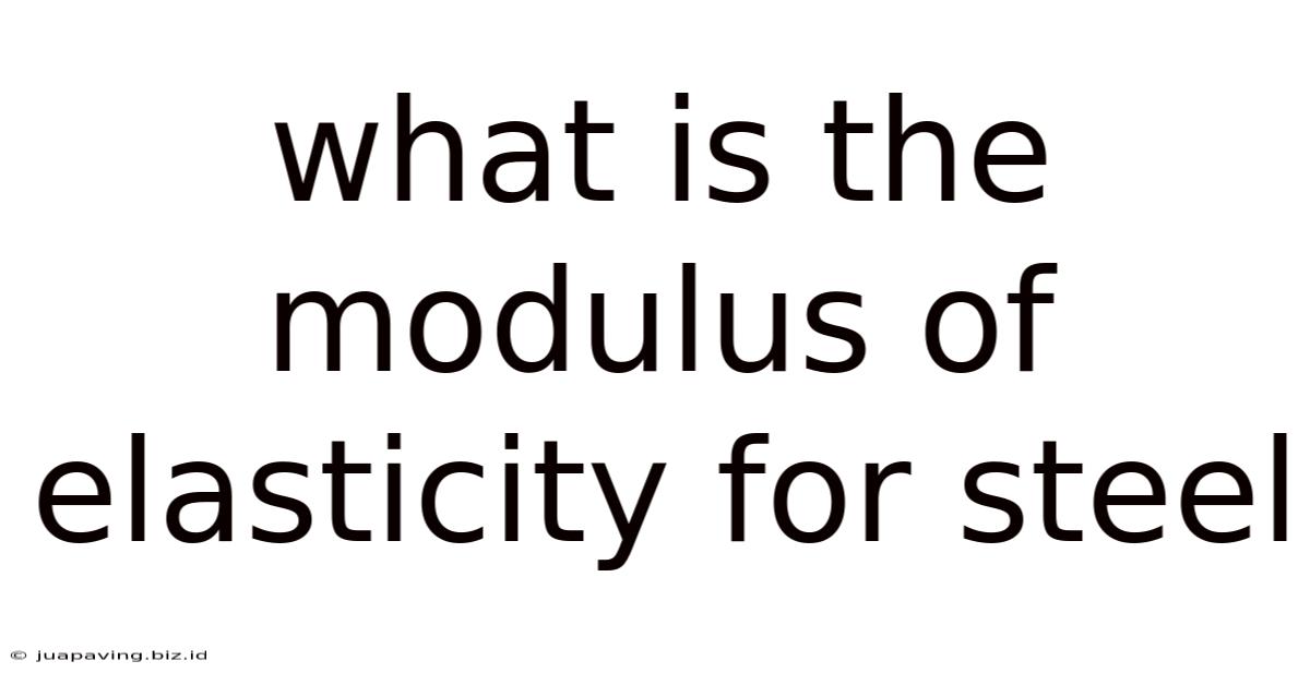 What Is The Modulus Of Elasticity For Steel