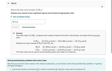 What Is The Molar Mass Of Butane C4h10