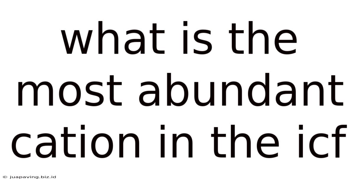What Is The Most Abundant Cation In The Icf