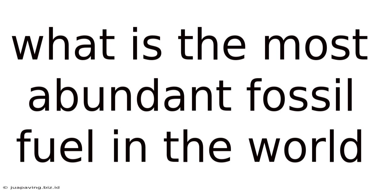 What Is The Most Abundant Fossil Fuel In The World