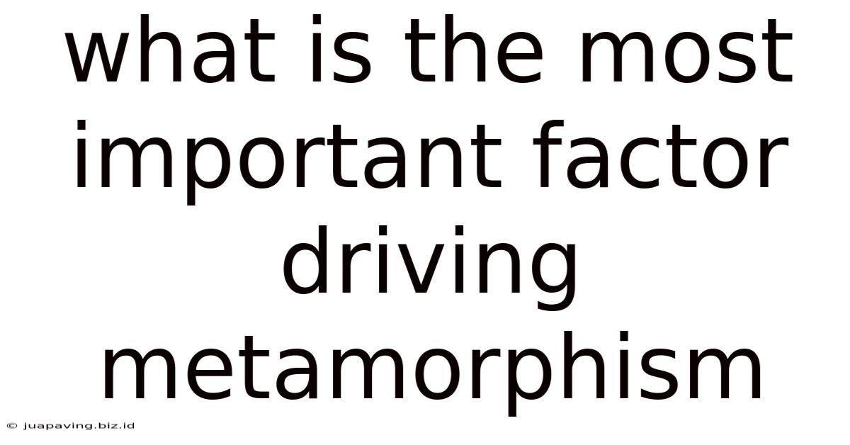 What Is The Most Important Factor Driving Metamorphism