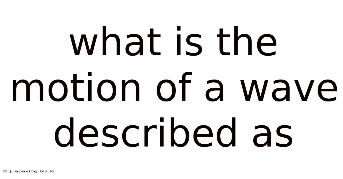 What Is The Motion Of A Wave Described As