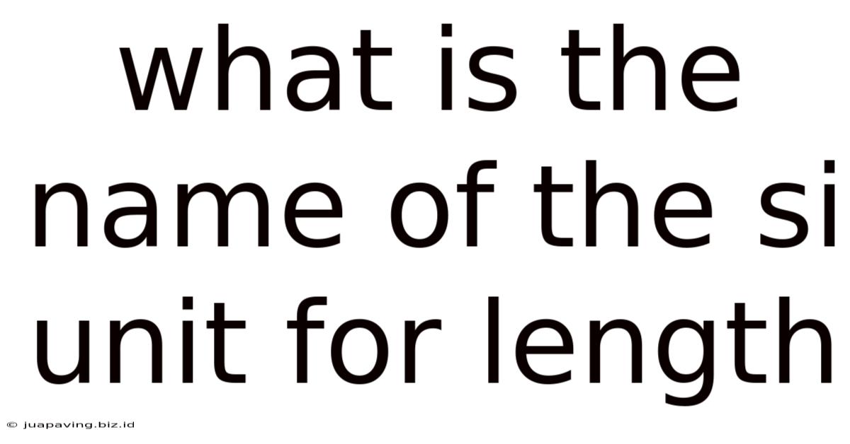 What Is The Name Of The Si Unit For Length