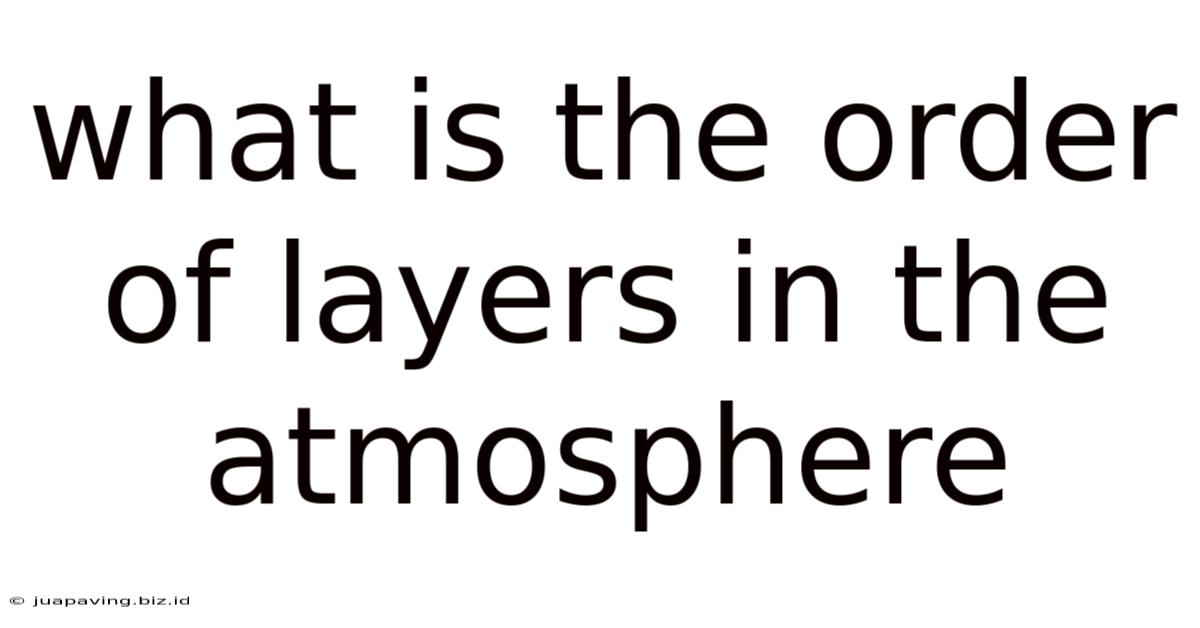 What Is The Order Of Layers In The Atmosphere