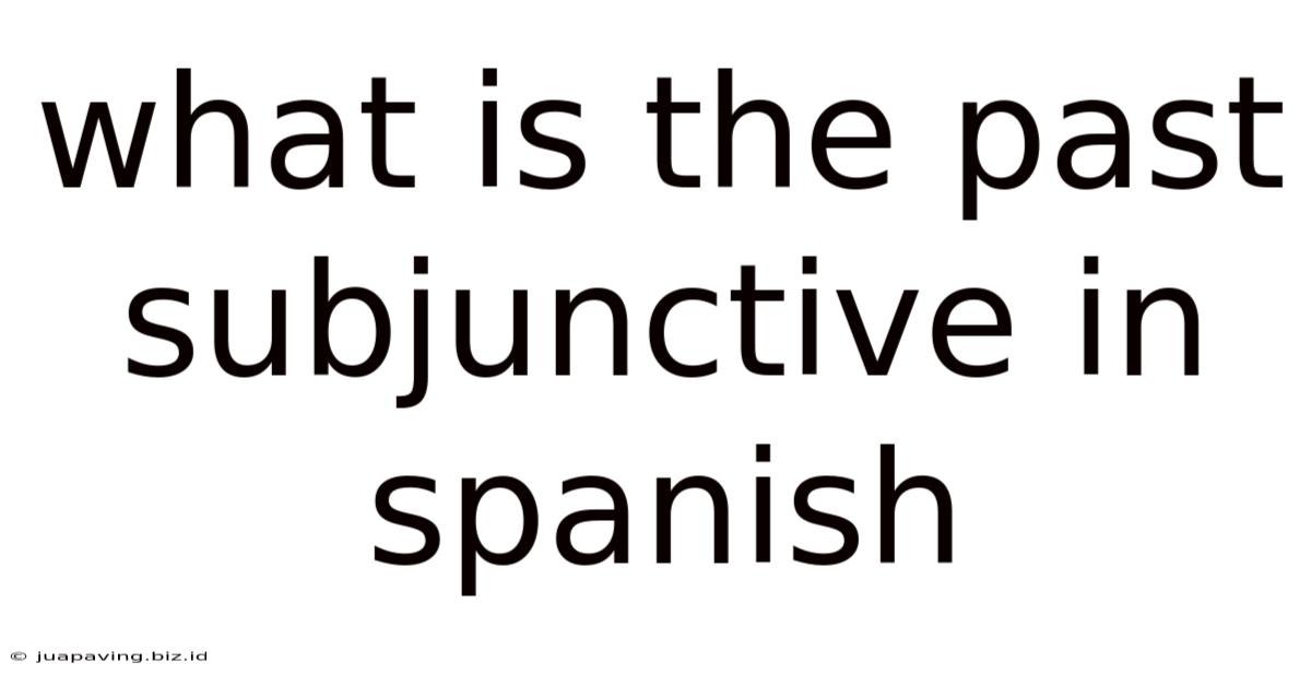 What Is The Past Subjunctive In Spanish