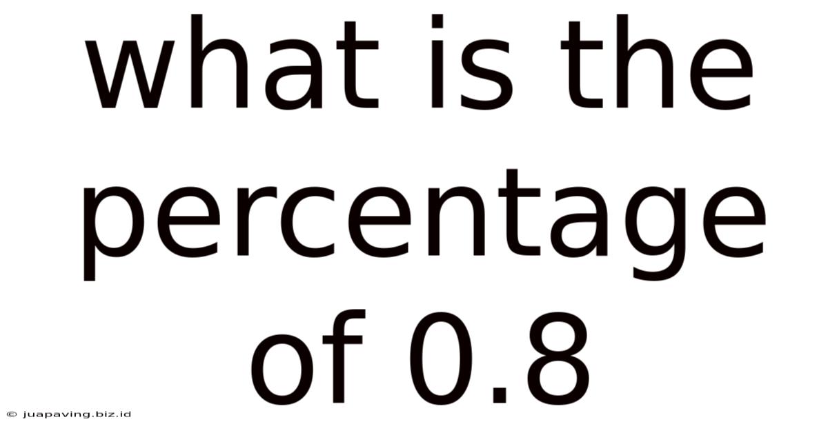What Is The Percentage Of 0.8