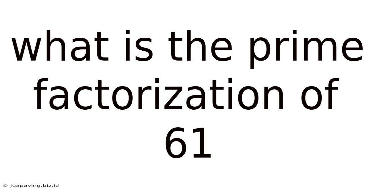 What Is The Prime Factorization Of 61